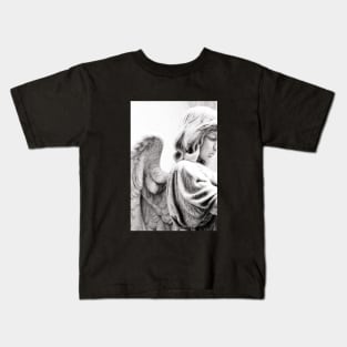 Gothic Angel Statue Kids T-Shirt